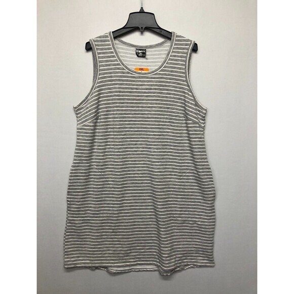 NWT 32 Degree Cool Women Sleeveless Pullover Striped Dress Size XXL Gray B272 -5 - Picture 1 of 15